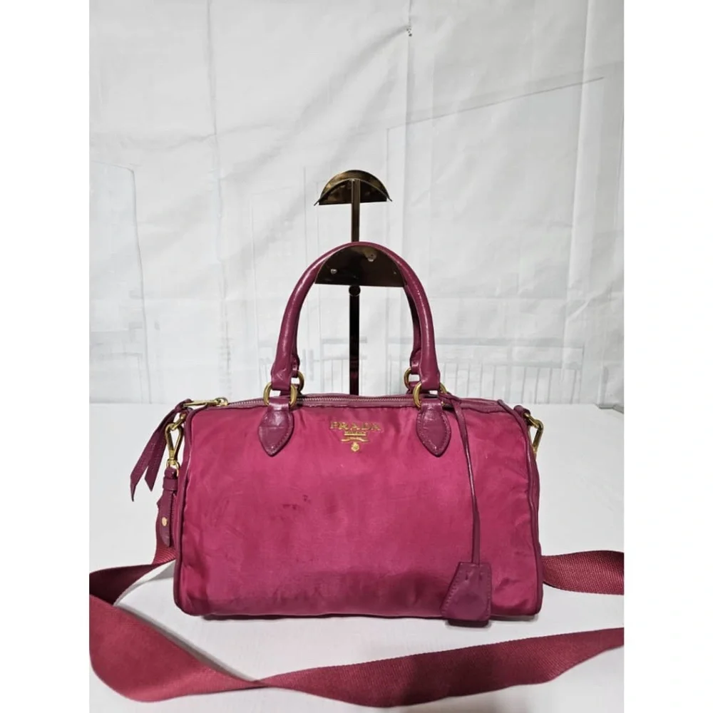 Authentic Prada Bauletto Baguettes Nylon Bag Pink